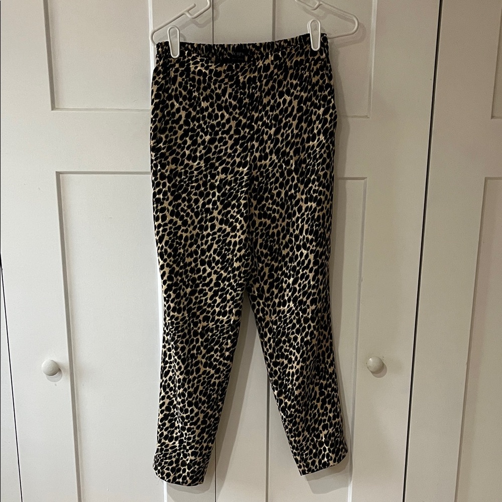 J.Crew Jamie Leopard Print Pants - Picture 2 of 9